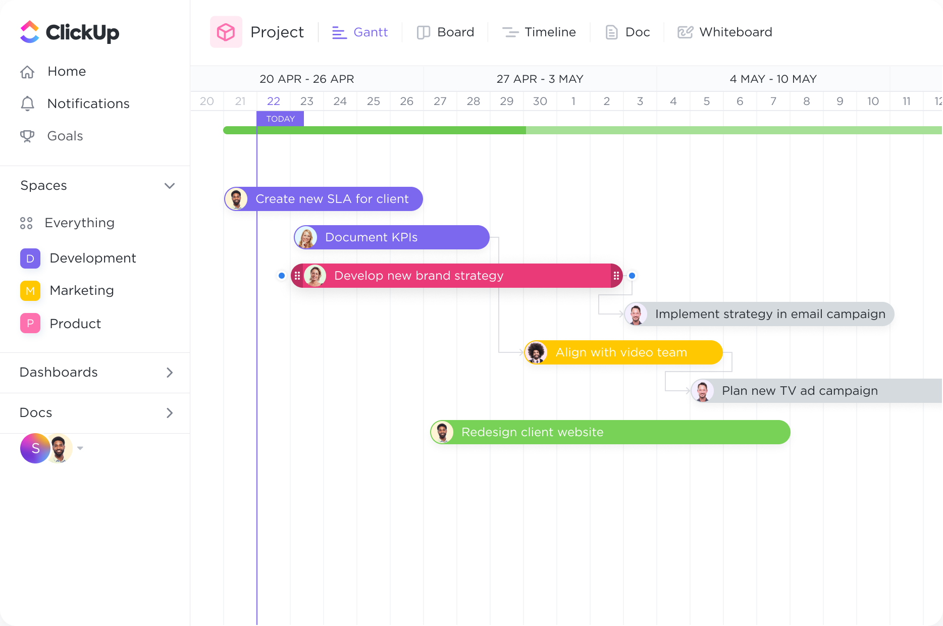 ClickUp Gantt