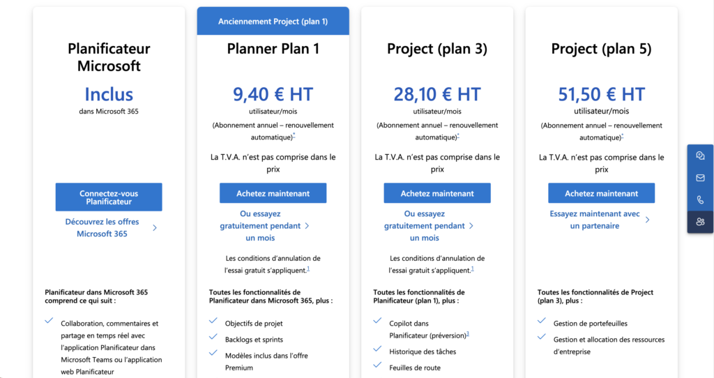 Prix Microsoft Planner