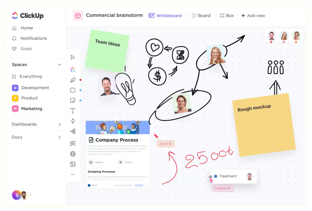 Clickup whiteboard