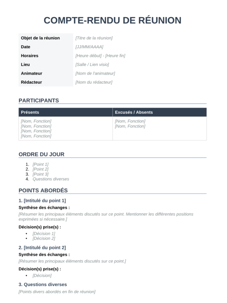 Compte-rendu réunion