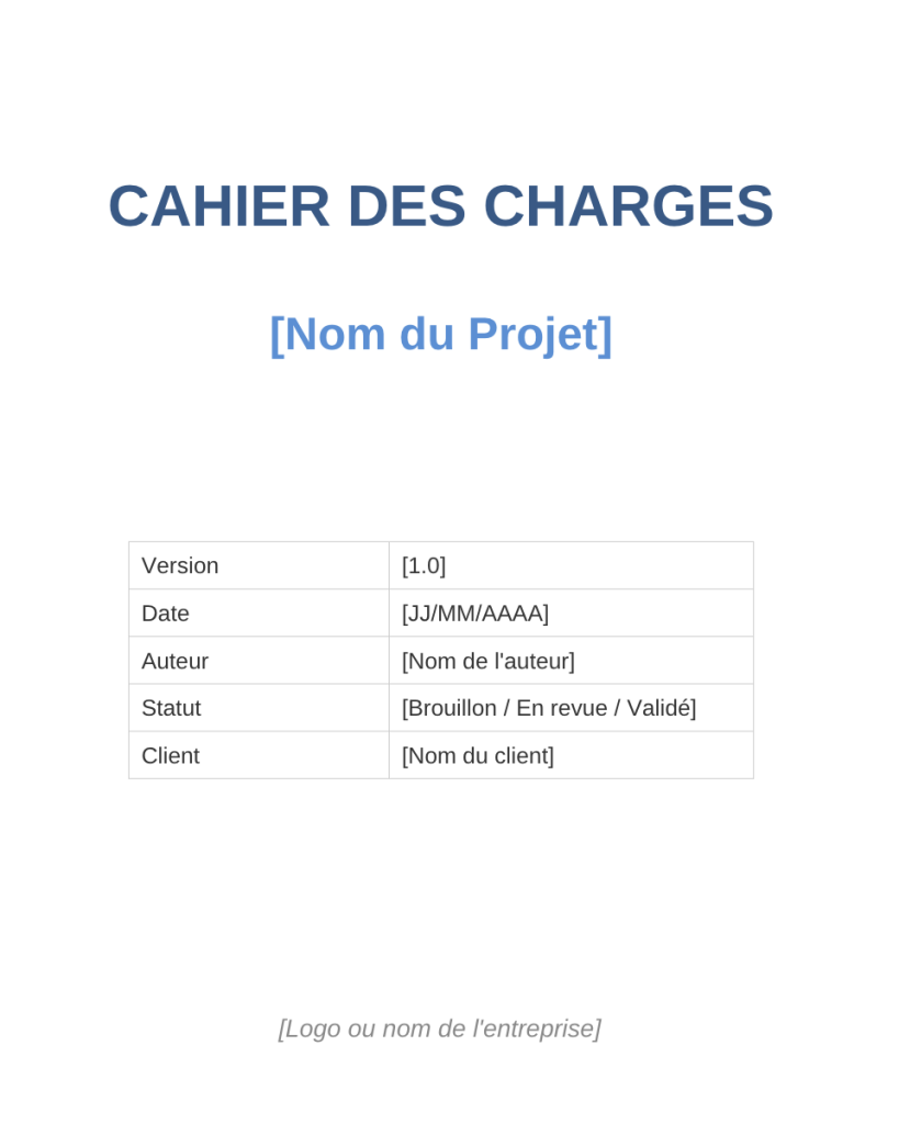 Exemple cahier des charges