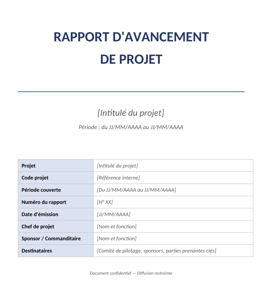 Rapport d'avancement de projet