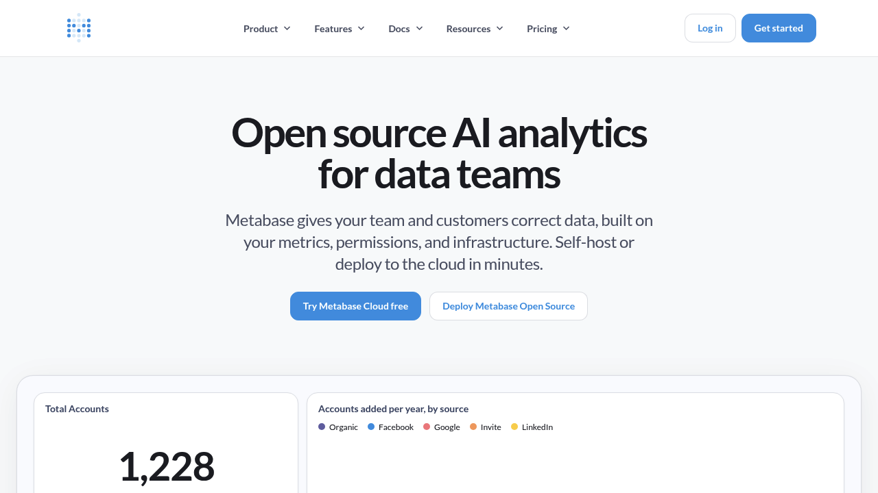 Interface de Metabase