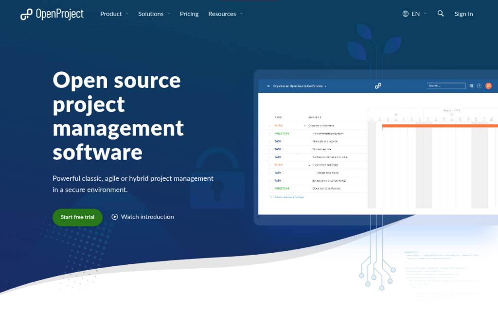 OpenProject gestion de projet