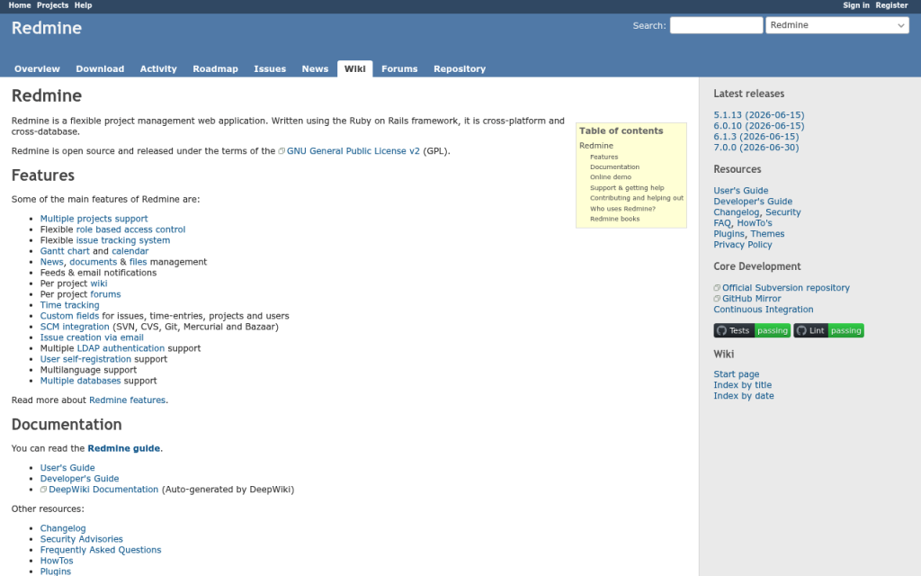 Redmine gestion de projet
