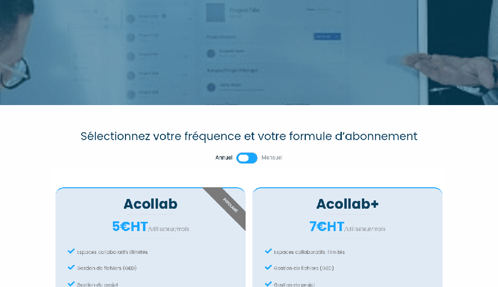 Grille tarifaire d'Acollab en 2026 : Acollab et Acollab+