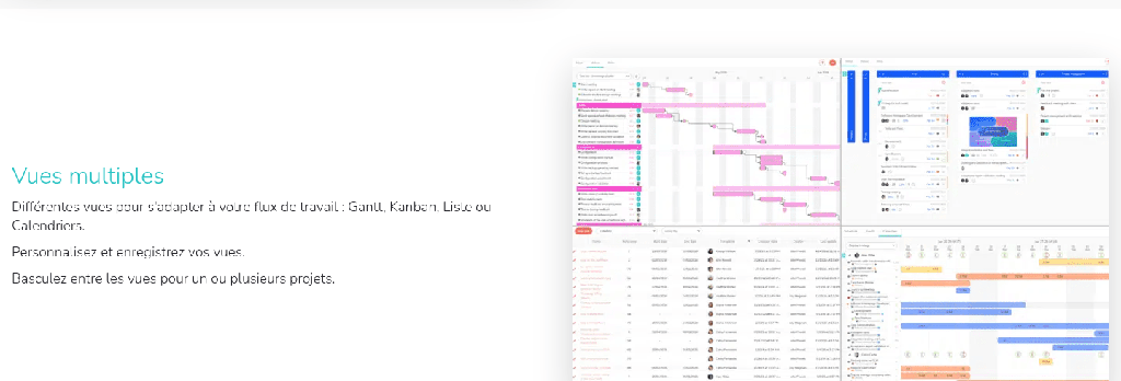 Vues Gantt, Kanban, liste et calendrier de Beesbusy