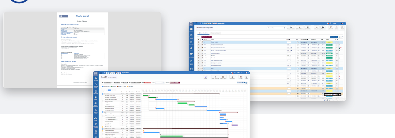 Diagramme de Gantt et vues de planification de Gouti