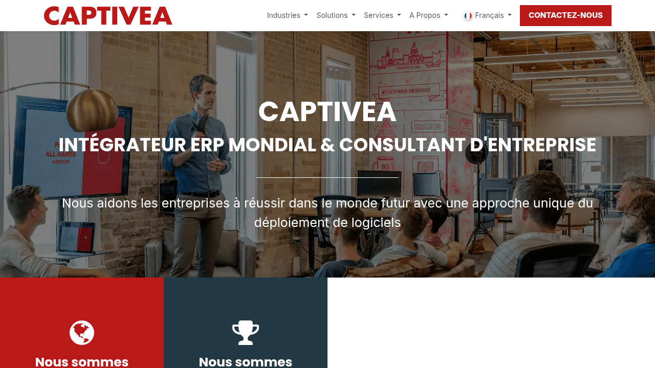 Site de Captivea, intégrateur Odoo Gold Partner en France