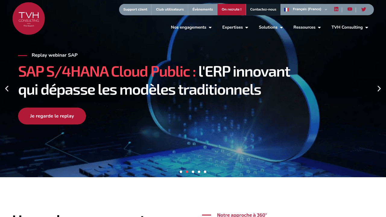 Site français de TVH Consulting, intégrateur SAP, Microsoft et Sage